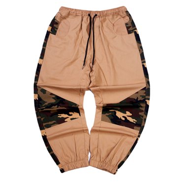 Rbaofujie Elastic Panel Tie Trousers Lounge Pants Men Casual Fashion Solid Camouflage Men's Pants Discount Clearance