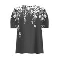 thumbnail image 4 of Pisexur Hauts pour Femmes, Hauts de Sortie pour Femmes & T-Shirt à Manches Courtes Col Rond Imprimé, Haut Ample, Hauts de Printemps pour Femmes Gris, G, 4 of 5