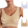 thumbnail image 2 of AherBiu 2pc Plus Size Sports Bras for Women Large Bust High Support Padded Bralettes Seamless Workout Underwear, 2 of 7