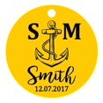 thumbnail image 1 of 100 Pcs Initiale Personnalisée avec Ancre Cadeau de Faveur de Mariage Papier Tags Fait sur Mesure Rond Hang Tags, 1 of 1