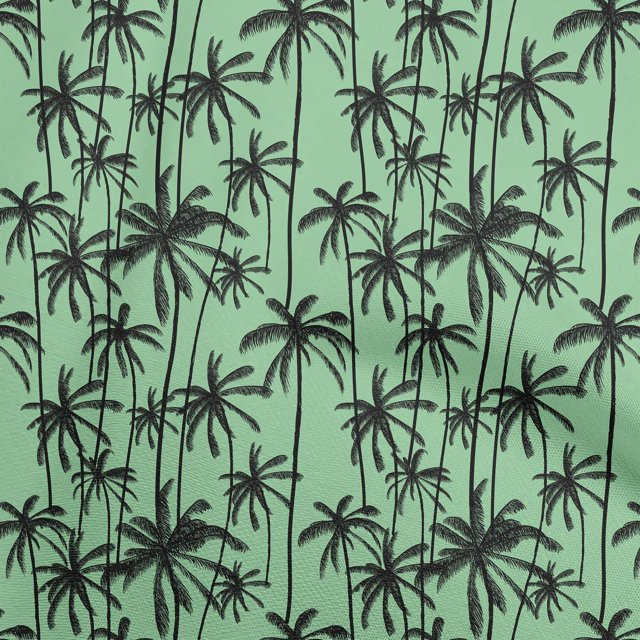 oneOone Polyester Spandex Green Fabric Tropical Tree Sewing Material Print Fabric By The Yard 56 Inch Wide