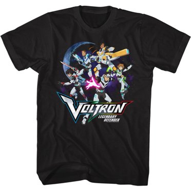 Voltron Groupe de Défenseurs dans l'Espace T-Shirt Noir pour Adulte