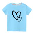 thumbnail image 1 of MeetoTime T-shirt en Coton pour Tout-Petits Enfants Garçons Filles Col Rond Saint-Valentin Imprimé Manches Courtes Haut Tee 3-10 Ans, 1 of 4