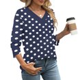 thumbnail image 4 of Fewfanhot 3/4 Hauts pour Femmes à Manches, Mode d'Automne, Tunique à Col en V, Tenue de Bureau Décontractée, Chandail à Enfiler, 4 of 9