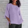 thumbnail image 2 of DPTALR Blouse Chemise Ample en Coton à Manches Courtes d'Été pour Femme à Col Rond, 2 of 6