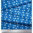 thumbnail image 2 of Soimoi Poly Georgette Fabric Cloud,Fish & Yacht Nautical Decor Fabric Printed Yard 42 Inch Wide, 2 of 3