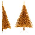 thumbnail image 1 of vidaXL Artificial Half Christmas Tree with Stand Gold 120 cm PET, 1 of 5