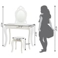 thumbnail image 3 of Costway Vanity Set Princess Makeup Dressing Play Table Set W/Mirror  White, 3 of 9