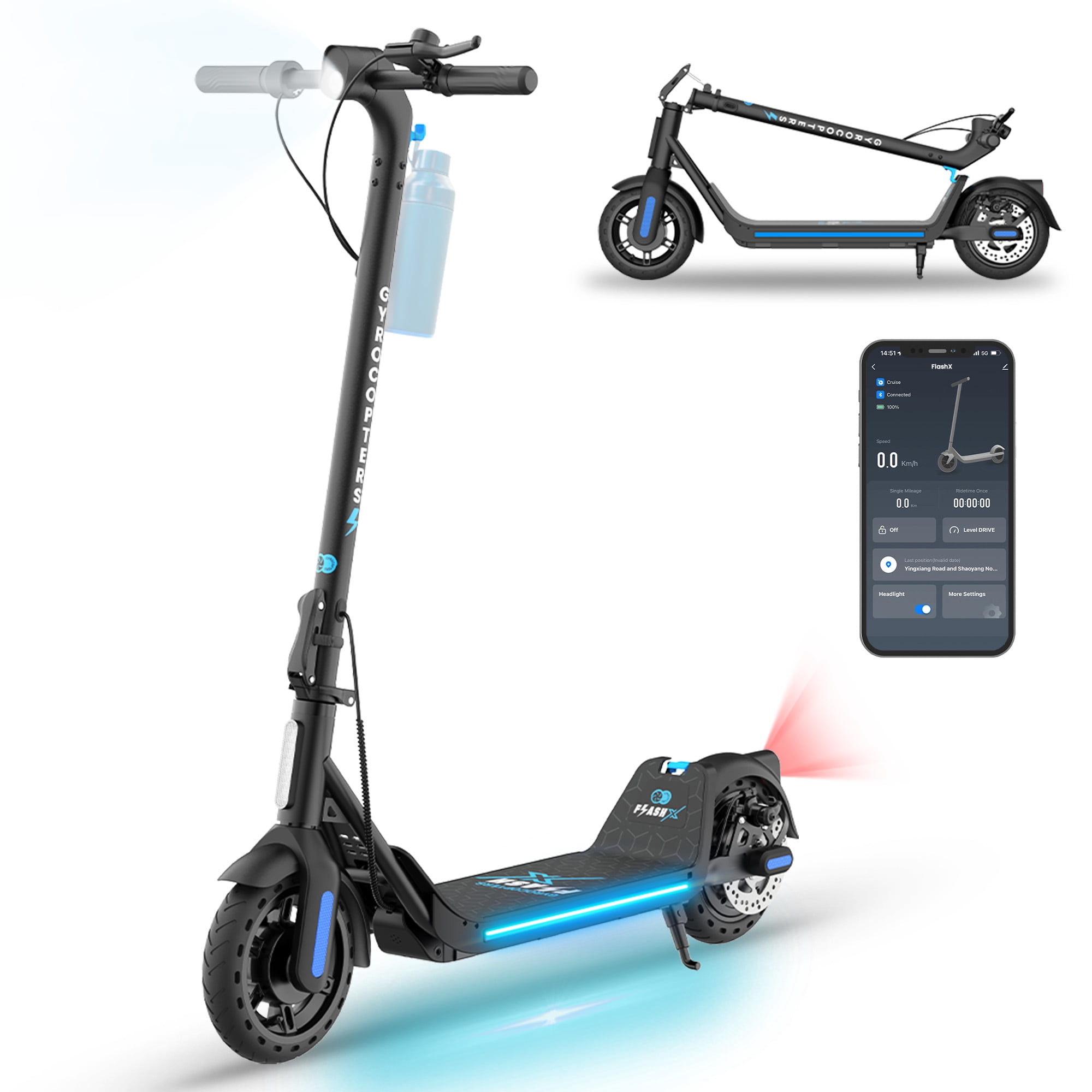 Gyrocopters FlashX Electric Scooter | Powerful Rear Wheel Drive