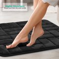 thumbnail image 3 of Clara Clark Bathroom Rugs, Velvet Memory Foam Bath Mat, Ultra Soft Non Slip and Absorbent - Tiled - Set Small, Large & Contour - Black, 3 of 6