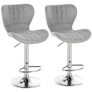 HOMCOM Swivel Adjustable Counter Height Bar Stools Set of 2 with Footrest