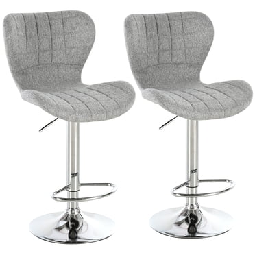 HOMCOM Tabourets de Bar Pivotants Réglables Hauteur Comptoir Ensemble de 2 avec Repose-Pieds