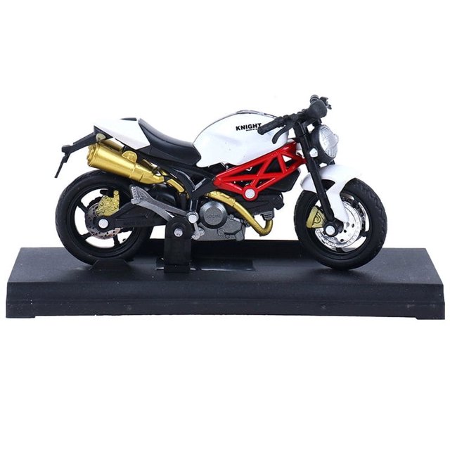 YOPTOP Modèle Réduit de Moto Moulée sous Pression à l'Échelle 1:18, Jouet de Véhicule, Collection, Cadeau pour Enfant, Blanc