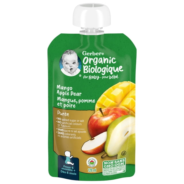 GERBER Organic Purée, Mango Apple Pear, Baby Food