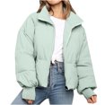 thumbnail image 2 of IROINID Manteau d'Hiver Chaud pour Femmes, Col Montant, Manches Longues, Vert, 2 of 9