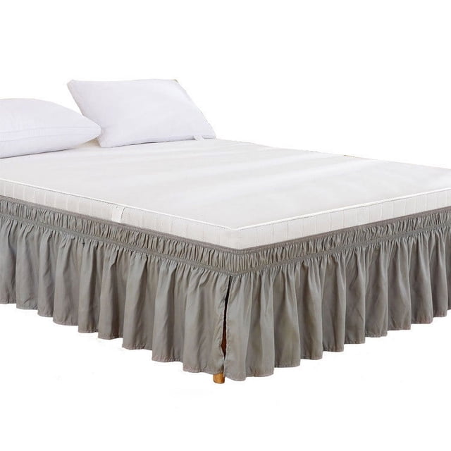 Dvkptbk Bed Skirt,Bed Skirt Wrap Around Elastic Ruffles with Elastic Belt