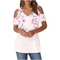 thumbnail image 2 of Soki Women's Off Shoulder Tee Clearance Blouses Short Sleeved V-Neck Fashionable Tops, 2 of 6