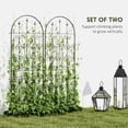 thumbnail image 4 of Outsunny Set of 2 Metal Garden Trellis, Decorative Trellis Panels, Black, 4 of 10
