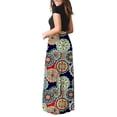 thumbnail image 2 of Robes Longues Maxi Décontractées pour Femmes à Manches Courtes, Amples, Unies, avec Poches, 2 of 2