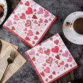 thumbnail image 2 of 20PCS Valentine's Day Heart Print Paper Napkins - for Table Decoration, 2 of 6