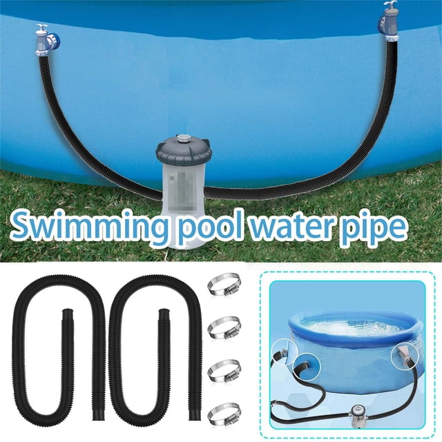 XYAIYT Above Ground Swimming Pool Pump Replacement Hose Kit with Easy Installation and Leak Proof Design Includes 2 Flexible 1.25 inch Diameter Hoses and 4 Clips for Filter Pumps