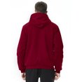 thumbnail image 4 of MAWCLOS Sweat à Capuche Zippé pour Hommes, Couleur Unie, Épais, Manches Longues, Rouge TG, 4 of 6