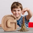 thumbnail image 2 of XZNGL Personalized Wooden Name Money Box Wooden Deposit Box Twenty Six English Letters, 2 of 6