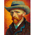 thumbnail image 1 of Toile Murale Autoportrait de Van Gogh 15,75 X 11,81 Pouces, 1 of 8