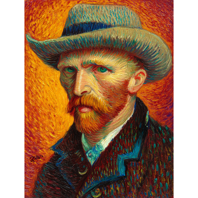 Toile Murale Autoportrait de Van Gogh 15,75 X 11,81 Pouces
