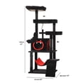 thumbnail image 2 of DEXTRUS 63" Gothic Cat Tree Tower Black and Crimson, Multiple Sisal Scratching Posts, 2 of 10