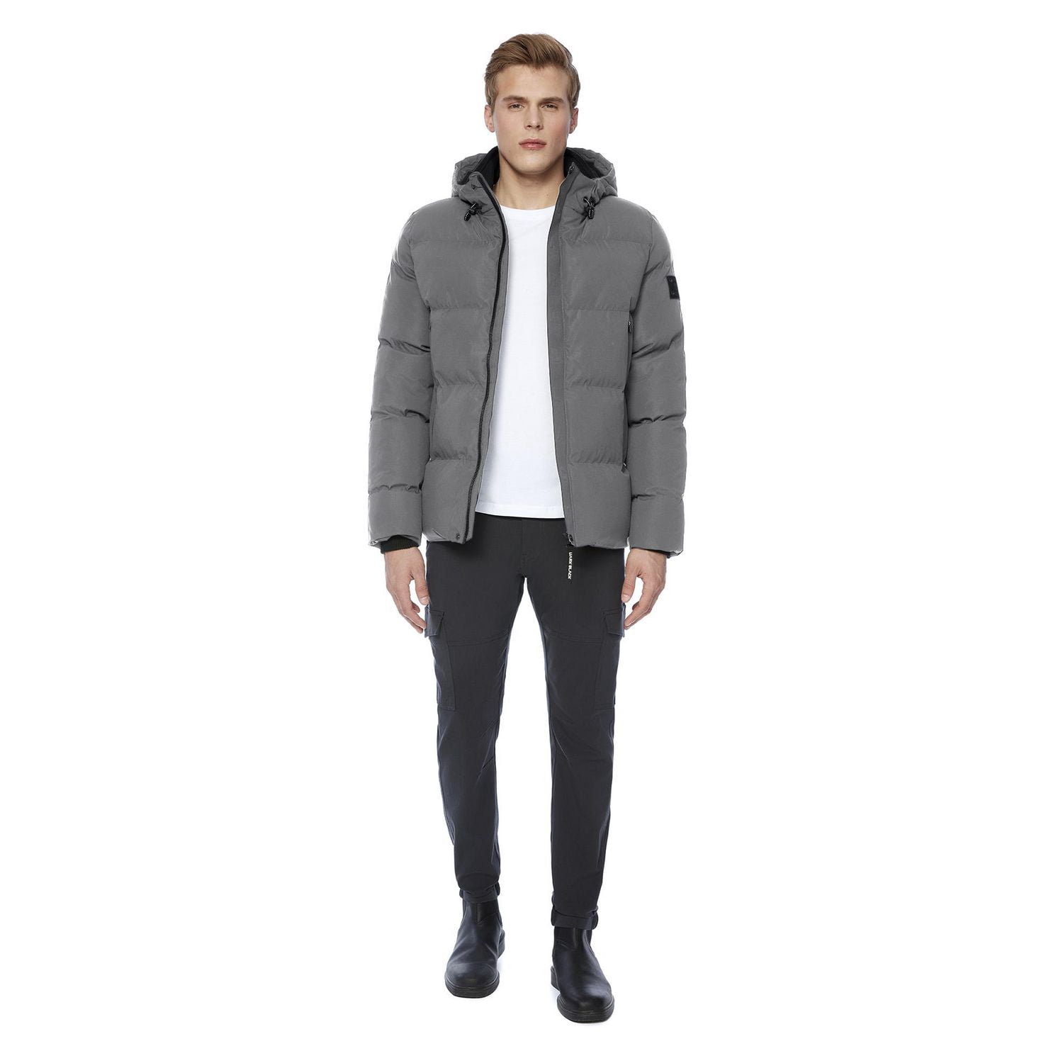 Dark Black Men's Winter Puffer Jacket