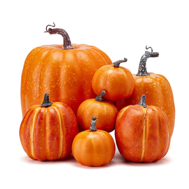 7Pcs Simulation Artificial Pumpkins Halloween Decoration Harvest Fall Thanksgiving Home Decor