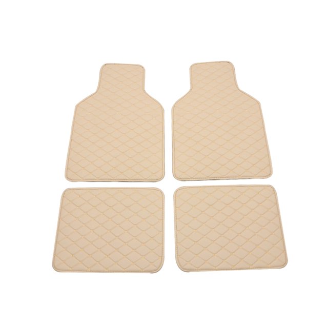 Maytalsory 4 Pcs Tapis de Sol pour Voiture Doublure Automobile Tapis Lavable Réutilisable Beige