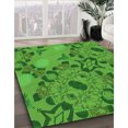 thumbnail image 3 of Ahgly Company Machine Washable Indoor Round Transitional Green Area Rugs, 4' Round, 3 of 7