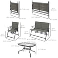 thumbnail image 3 of Outsunny Ensemble de Mobilier de Patio Extérieur 4 Pcs, Ensemble de Jardin avec Dossier, 3 of 10