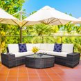 thumbnail image 1 of Gymax 6PCS Wicker Furniture Sectional Sofa Set w/ Cushions Off White, 1 of 10
