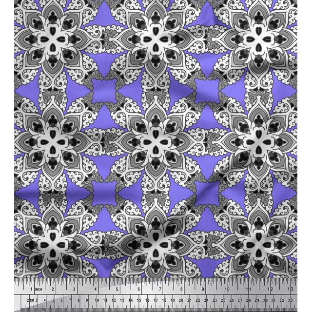 Soimoi Rayon Fabric Mandala Kaleidoscope Fabric Prints by Yard 56 Inch Wide
