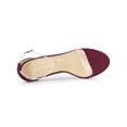 thumbnail image 4 of BLISSFUL STEP Women's Clear Ankle Strap Stiletto Heel Sandals Burgundy 6, 4 of 6
