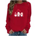thumbnail image 1 of CEHVOM Womens Summer Shirts Round-Neck Long Sleeve Tops Printed Regular Blouse Clearance, 1 of 4