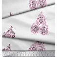 thumbnail image 2 of Soimoi Polyester Crepe Fabric Leaves & Paisley Block Print Fabric by The Yard 52 Inch Wide, 2 of 3