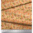 thumbnail image 2 of Soimoi Polyester Crepe Fabric Leaves & Fox Face Cartoon Decor Fabric Printed Yard 42 Inch Wide, 2 of 3