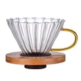 thumbnail image 1 of Abbracc Clear Glass Coffee Dripper Manual Over Cone Funnel for Cafe Coffee Fresh Large with Handle, 1 of 8