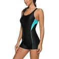 thumbnail image 4 of BeautyIn Maillot de Bain une Pièce Boyleg pour Femmes Dos Nageur, 4 of 7