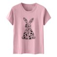 thumbnail image 4 of Tauxra Hauts d'Été à Manches Courtes pour Femmes, T-Shirts à Col Rond pour Femmes, Blouse T-Shirt Décontractée à Imprimé de Pâques, 4 of 6