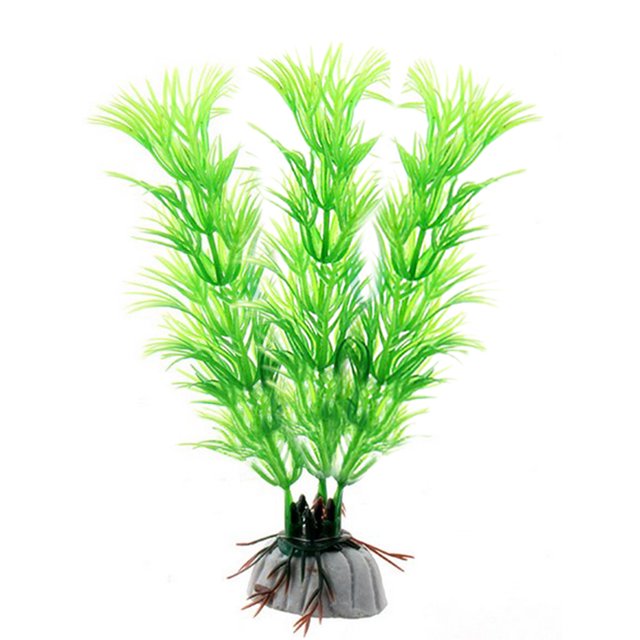 Artificial Aquatic Plant Ceramic Base Plastic Aquarium Plant Fish Tank Decor