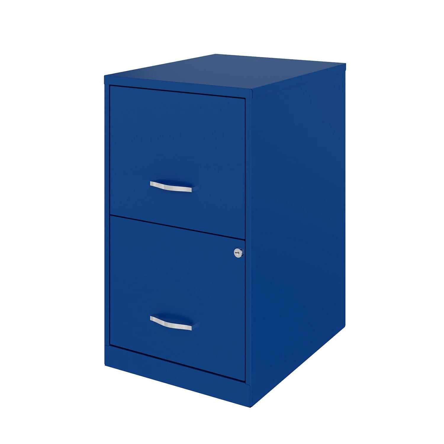 Classeur en métal à 2 tiroirs de Space Solutions, 18 po, bleu classique