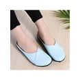 thumbnail image 4 of Woobling Womens Mules Slip On Flats Comfort Clogs Lightweight Slides Walking Leather Mule Light Blue US 6, 4 of 4