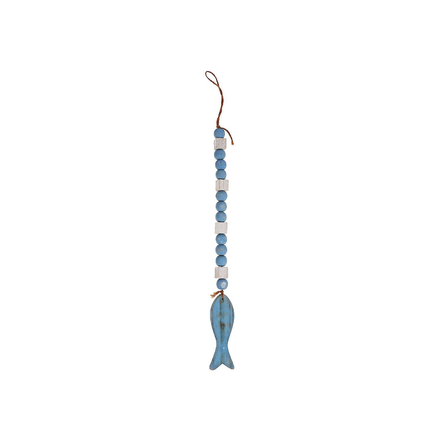 IH Casa Decor Wood Garland Perlé Avec Du Poisson 17" - Ensemble De 2