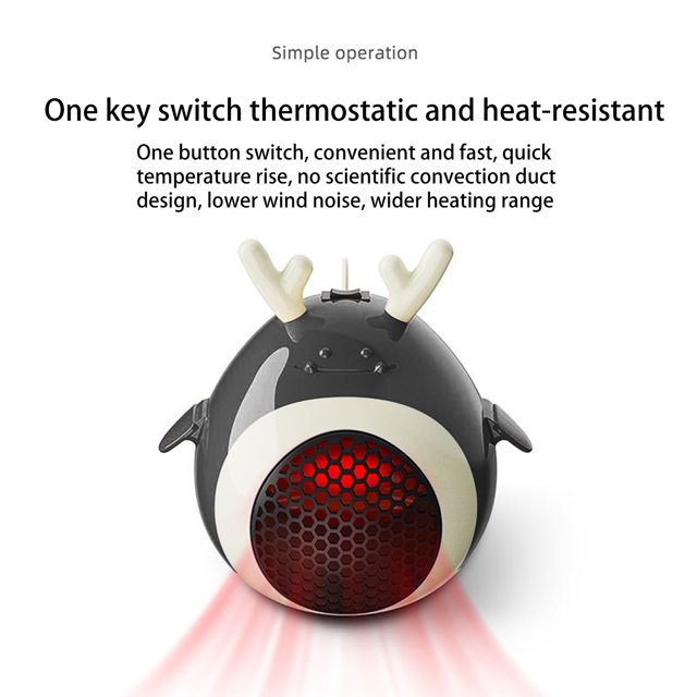 Vggrvlo Space Heater 1500W/750W Safe and Quiet Heater Fan Heat Up 200 Square Feet 11.5ft/s Portable Electric Heaters for Bedroom