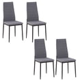 thumbnail image 1 of HOMCOM Ensemble de 4 Chaises de Salle à Manger, Chaises d'Appoint Rembourrées en Tissu de Lin, Gris, 1 of 10